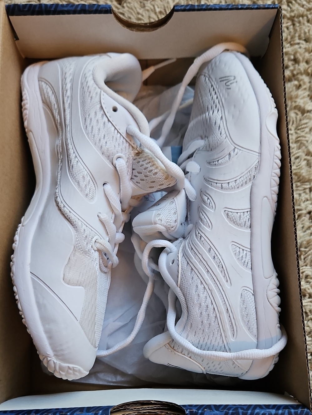 Varsity White Kids Sneakers - Breathable Mesh Athletic Shoes